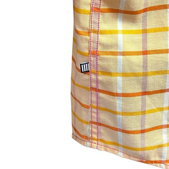 Geoffrey Beene‎ Shirt Short Sleeves Collared Plaid Cotton Men XL Button Up Logo - Picture 4 of 12